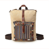 Woman Canvas Crossbody Bag Rainbow Color Retro Shoulder Bag