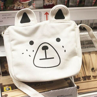Woman Canvas Cute Bear Bag Crossbody Bag Leisure Shoulder Bag