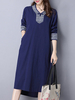 Woman Embroidery Printed Long Sleeve Loose Dresses