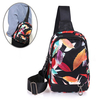 Woman Floral Nylon Chest Bag Crossbody Bag Waterproof Large Capacity Shoulder Bag