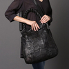 Woman Genuine Leather Patchwork Handbag Weaving Strap Shoulder Bag