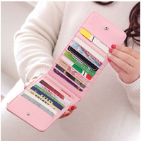 Woman Long Vertical Wallet Universal Ultrathin Card Bag Little Flower Multi-Slots Phone Bag