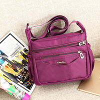 Woman Nylon Casual Crossbody Bag Multipocket Waterproof Shoulder Bag Tote Bag