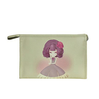 Woman Nylon Waterproof Cosmetic Bag Toiletry Kit Little Girls Pattern Cute Bag
