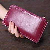Woman PU Classic Card Bag Zipper Phone Bag Leisure Wallet Purse
