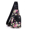 Woman PU Floral Crossbody Bag Chest Bag Casual Travel Shoulder Bag