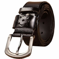 Woman Second Layer Cowhide Hollow Belt Casual Strap Waistband