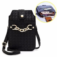 Woman Weaving 6 Inch Phone Wallet Casual Clutches Bags Phone Bag Crossbody Bag