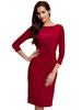 Women Long Sleeve Pleated Pure Color Casual Dress