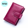 Women 16 Card Slots RFID Card Bag Genuine Leather Safe Multi-Card Slots Business Card Holder Bags