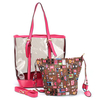 Women 2PCS Fashion Transparent Handbag Set Casual Shoulder Bag