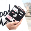 Women 3 Cute Cat Short Wallet Animal Printing Purse Card Holder Coin Bags