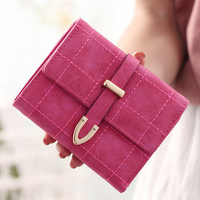 Women 3 Fold Wallet Short PU Leather Wallet Coins Bag