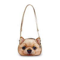 Women 3D Cute Dog Animal Cartoon Crossbody Bag Casual Leisure Shoulder Bag