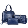 Women 3pcs Elegant Alligator Print Handbag Shoulder Bags Crossbody Bags