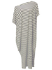 Women Asymmetrical One Shoulder Stripe Slit Dress