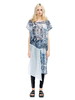 Women Asymmetrical Short Sleeve Printed Patchwork Dresses