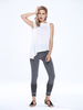 Women Asymmetrical Sleeveless V Neck Backless Pure Color T-Shirt
