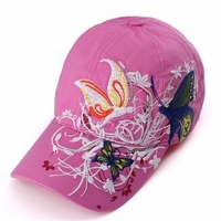 Women Baseball Cap Butterflies Flowers Embroidery Cotton Caps Sport Casual Hats
