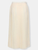 Women Beige Chiffon Pleated Maxi Skirt