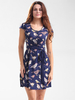 Women Birds Printed Short Sleeve Sexy Mini Dresses