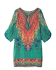 Women Boho Half Sleeve V Neck Floral Chiffon Mini Dress