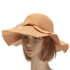 Women Bowknot Floppy Wide Brim Bowler Goth Wool Felt Fedora Cloche Beach Hats
