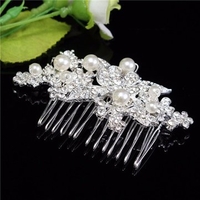 Women Bridal Crystal Butterfly Flower Comb Hair Accessories