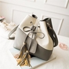Women Bucket Color Matching Cute Draw String Shoulder Bags Crossbody Bags
