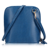 Women Burnished Leather Shell Dual Zippered Crossbody Bags