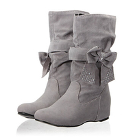 Women Butterfly Knot Hidden Heel Boots