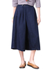 Women Button Stretch Waist Linen Palazzo Pants Loose Pocket Pants