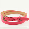 Women Candy Color Leather Thin Skinny Adjustable Waistband Belt