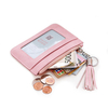 Women Candy Color Short Purse Portable Tassel Zipper Card Holder Wallets Coin Bags