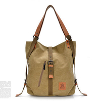 Women Canvas Casual Multifunctional Microfiber Leather Large Capacity Handbag Shoulder Bags Backpack