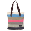 Women Canvas Hit Color Patchwork Handbag Casual Shoulder Bag