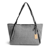 Women Canvas Houndstooth Handbag Shopping Bag