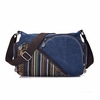 Women Canvas Patchwork Crossbody Bag Stripe Novel Shoulder Bag