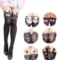 Women Cartoon Animal Pantyhose Elastic Stretchable High Tight Stockings