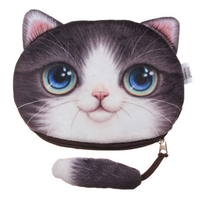 Women Cartoon Cat Wallet Zipper Coin Bag