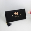 Women Cartoon Dog Long Wallet Tassel Zipper Purse Card Holder Coin Bags Phone Bags