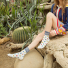 Women Cartoon Tree Printed Cotton Socks Harajuku Style Mid-Calf Hosiery Stockings