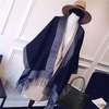 Women Cashmere Scarf Patchwork Plaid Poncho Cape Poncho Wrap Shawl Blanket Cloak