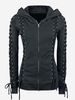 Women Casual Bandage Hooded Long Sleeve Coat
