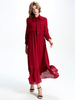 Women Casual Bandage Long Sleeve Maxi Dress