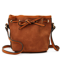 Women Casual Bucket PU Leather Draw String Crossbody Bag Shoulder Bags