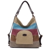 Women Casual Canvas Color Blocking Joint Handbag Shoulder Bags Backpack