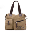 Women Casual Canvas Handbags Words Print Durable Shoulder Crossbody Bags