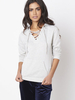 Women Casual Cross Strap Bandage Hooded Hoodie