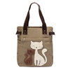 Women Casual Cute Cat Large Capacity Canvas Handbag Shoulder Bag Totes